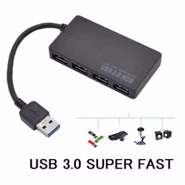USB 3.0 Hub 4-Portar – Svart | Snabb & Smidig Expansion
