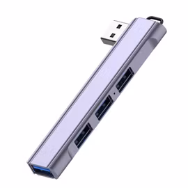 USB-C Hub 4 Portar – Sidoböjd Design i Aluminium