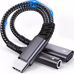USB-C Adapter 2-i-1 – Laddning & 3,5mm Hörlursuttag