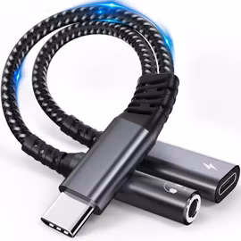 USB-C Adapter 2-i-1 – Laddning & 3,5mm Hörlursuttag