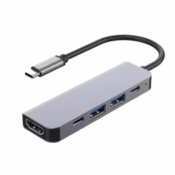 USB-C Hubb 5-i-1 – HDMI 4K, USB 3.0 & 100W PD Laddning
