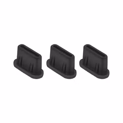 USB-C Dammskydd 3-Pack – Svarta Skyddspluggar för Laddningsport