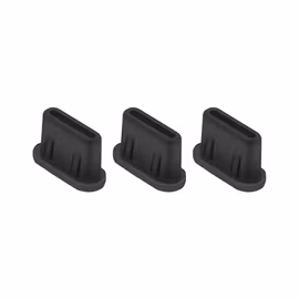 USB-C Dammskydd 3-Pack – Svarta Skyddspluggar för Laddningsport