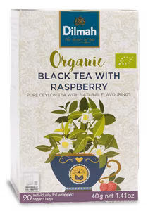Hallon, Svart te, Dilmah Organic, 20 påsar