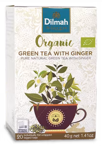 Ingefära, Grönt te, Dilmah Organic, 20 påsar