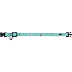 Trixie, katthalsband m. kattmotiv, one size, turkos