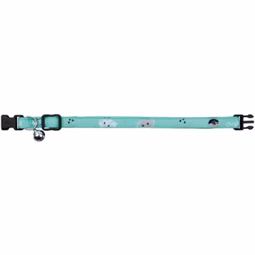 Trixie, katthalsband m. kattmotiv, one size, turkos