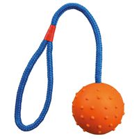 Trixie, Gummiboll, 7 cm med rep 30 cm