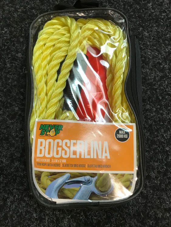 Bogserlina 2000Kg Neverstop med krokar