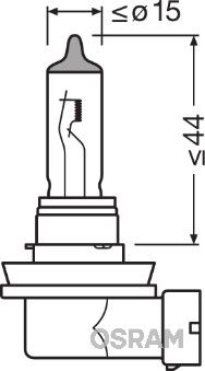 Glödlampa H11, 12 V, 55W, Osram