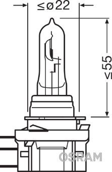 Glödlampa H15, 12V, 15/55W, Osram