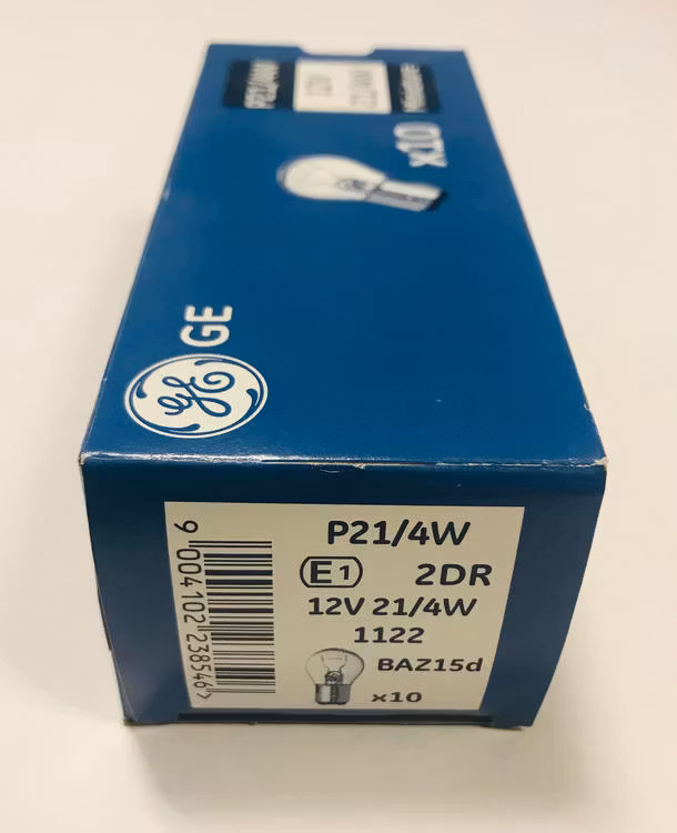 Glödlampa, 21/4W, BAZ15d,12v, 10-pack, GE