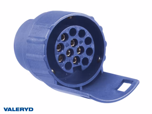 Stickpropp, adapter kort 7-13 pol, Blå plast, Valeryd