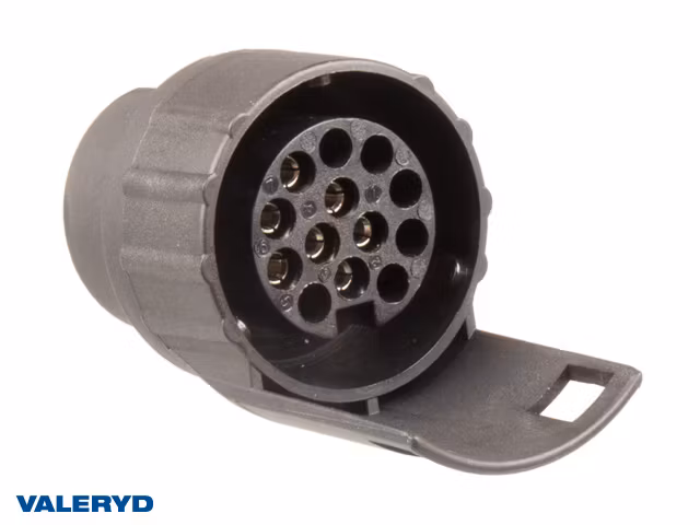 Stickpropp, adapter kort 7-13 pol. Svart, Valeryd