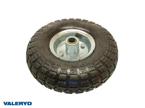 Reservhjul 260x85mm med stålfälg. Luftgummihjul; 4.10/3.50-4; 2 hjullager; 20/77mm;