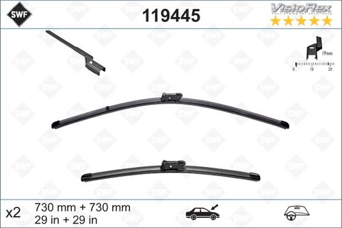 2pc SWF 445 Torkarblad fram 730 / 730