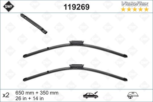 2pc SWF 269 Torkarblad fram 650 / 350
