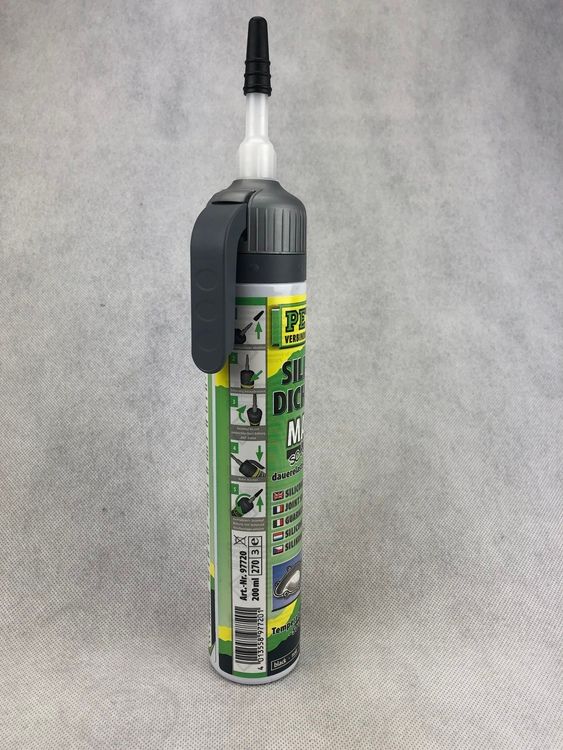 Högtemperatursilikontätning, Petec, 200 ml, Svart