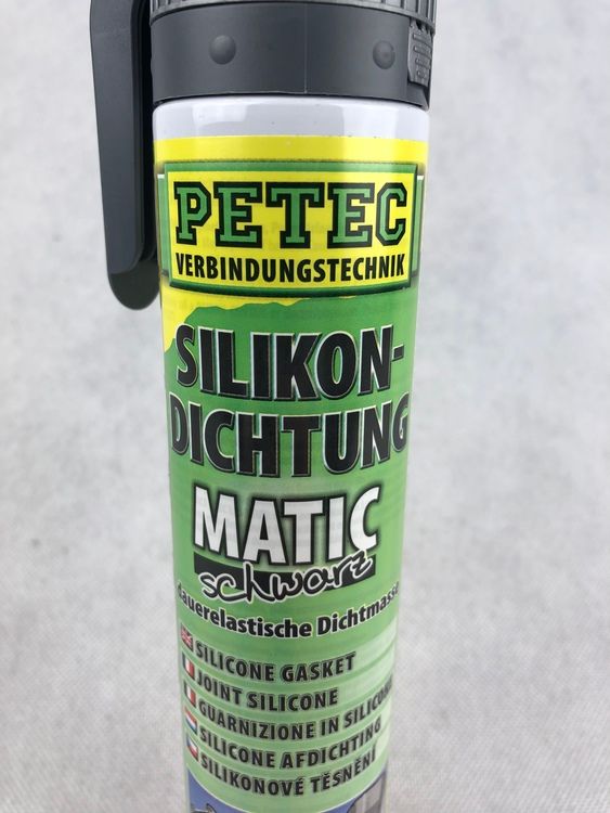 Högtemperatursilikontätning, Petec, 200 ml, Svart