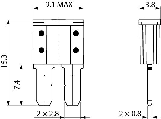 Säkring MICRO 2 pinpack, 30A, 10-pack, 193325