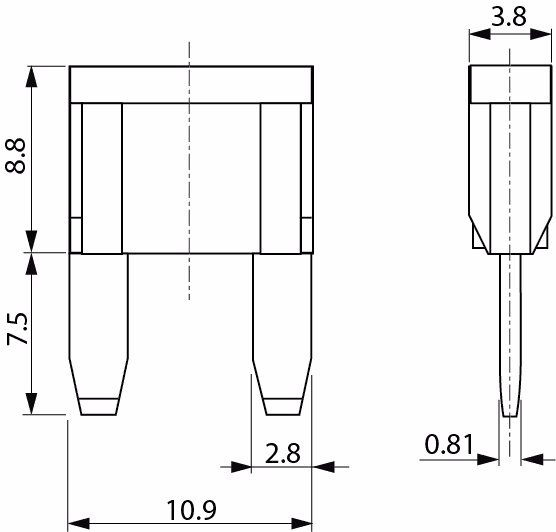 Säkring MINI pinpack, 4A, 10-pack, 193328