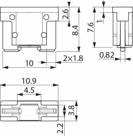 Säkring MINI Low Profile pinpack, 2A, 10-pack