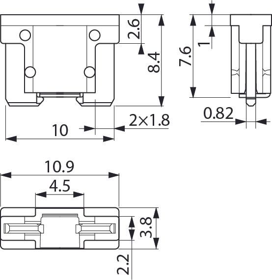 Säkring MINI Low Profile pinpack, 3A, 10-pack