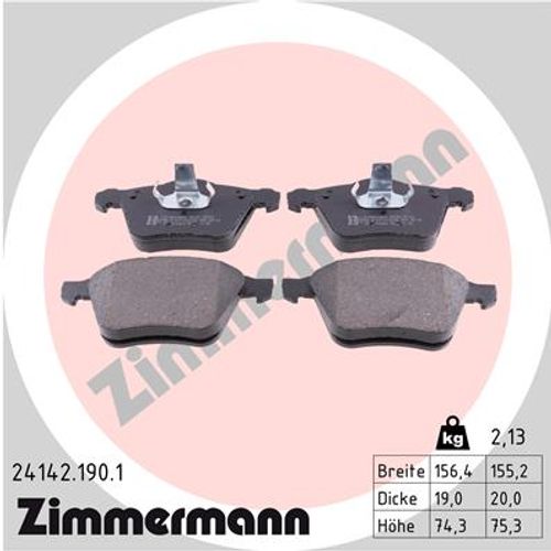 Bromsbeläggssats, skivbroms, Zimmermann