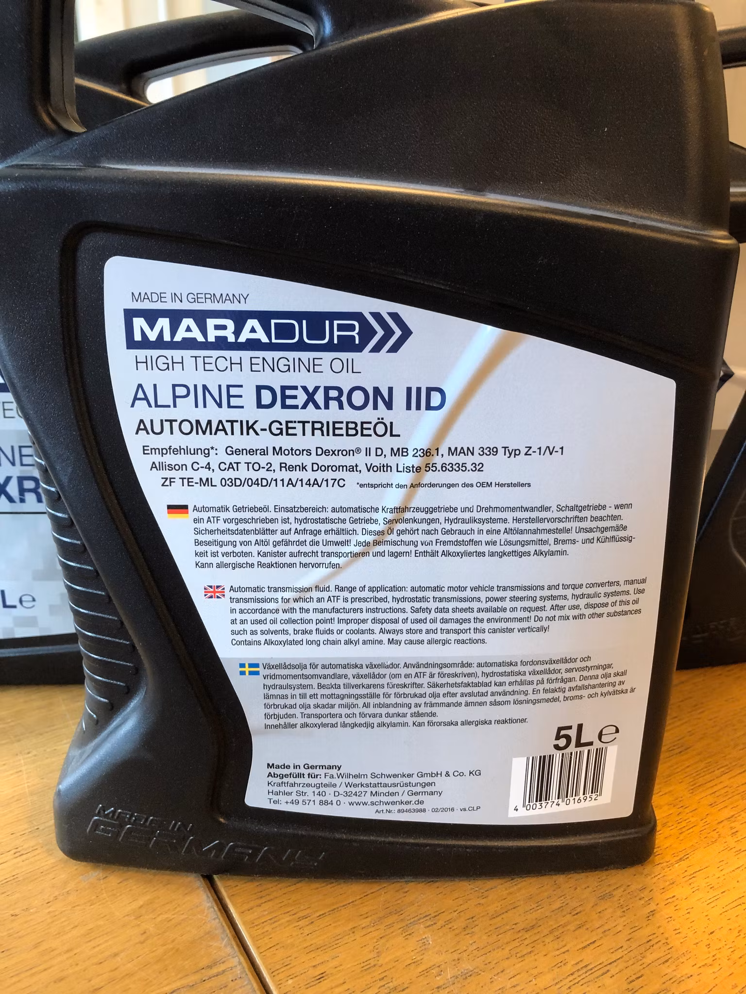 Växellådsolja, Maradur Alpine Dexron IID, 5 liter