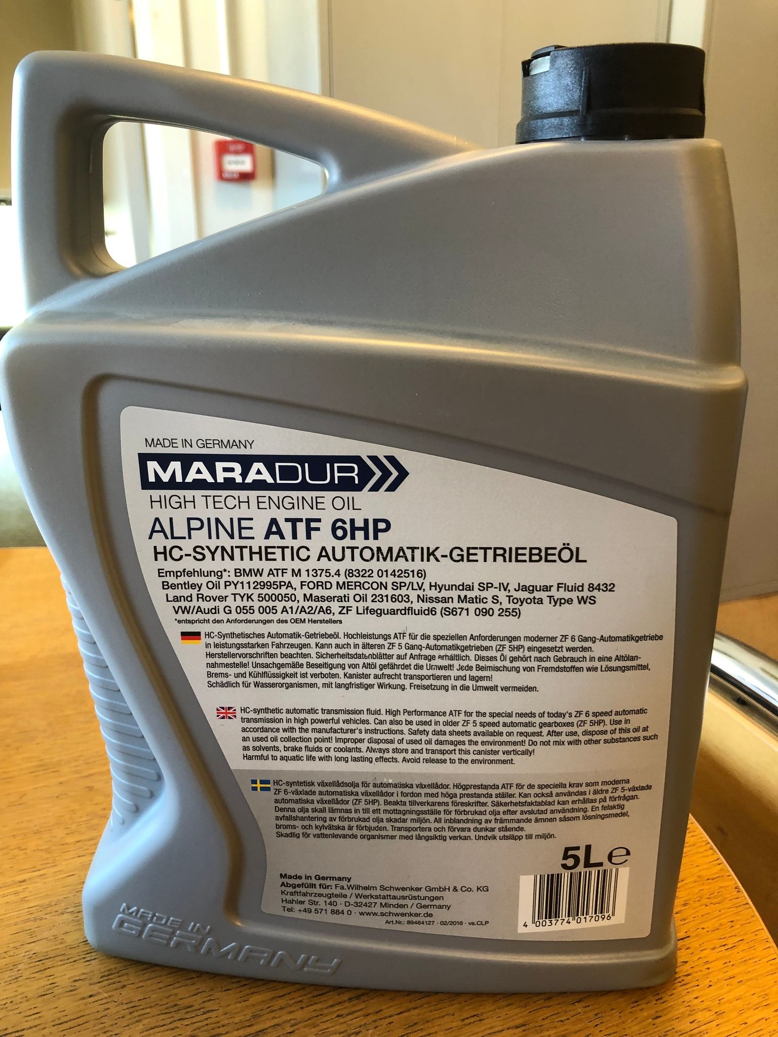 Växellådsolja, Maradur, Alpine ATF 6HP, 5 liter