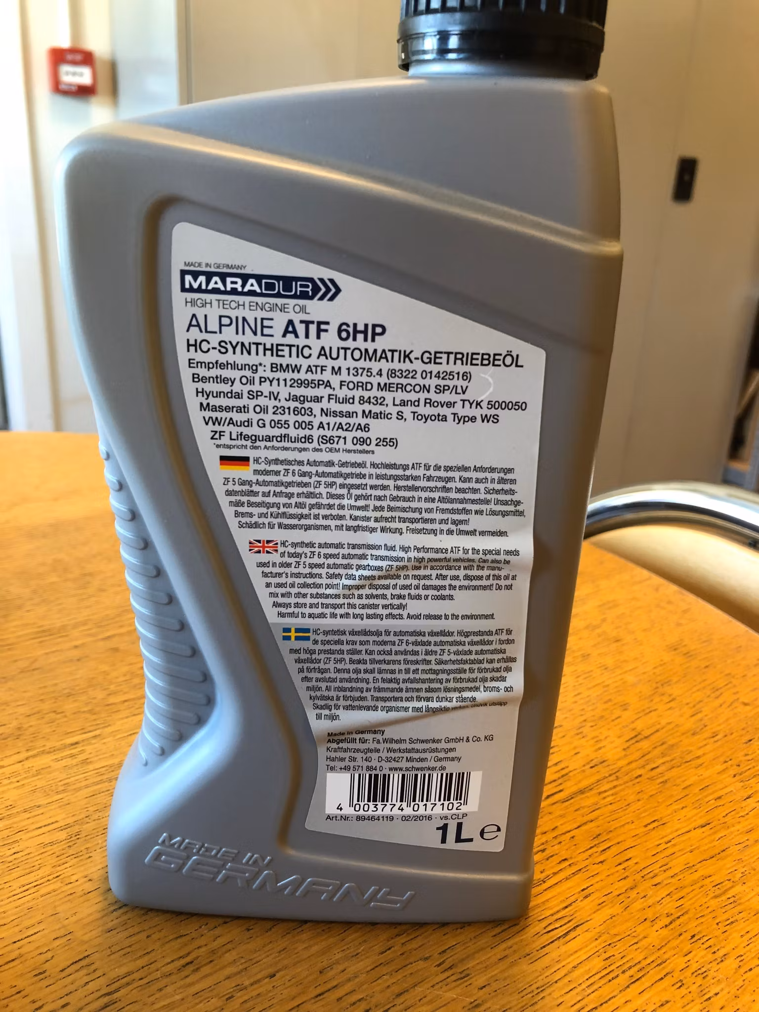 Växellådsolja, Maradur, Alpine ATF 6HP, 1 liter