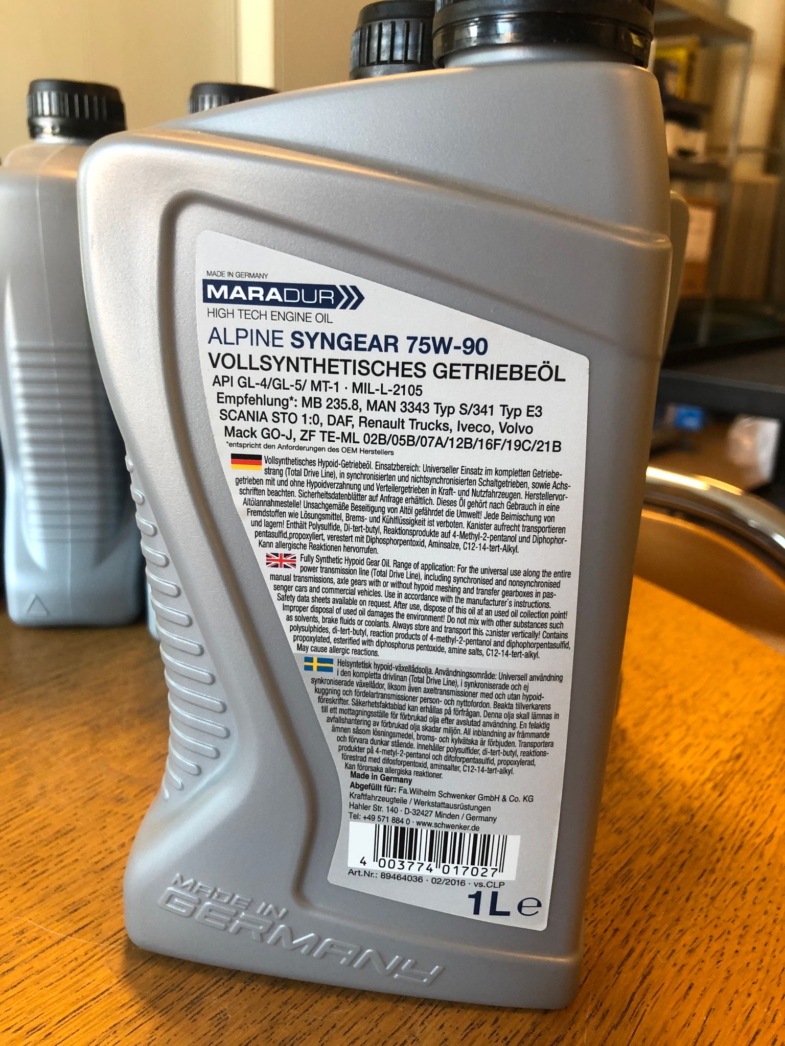 Maradur Alpine Syngear 75W-90, Växellådsolja, 1 liter