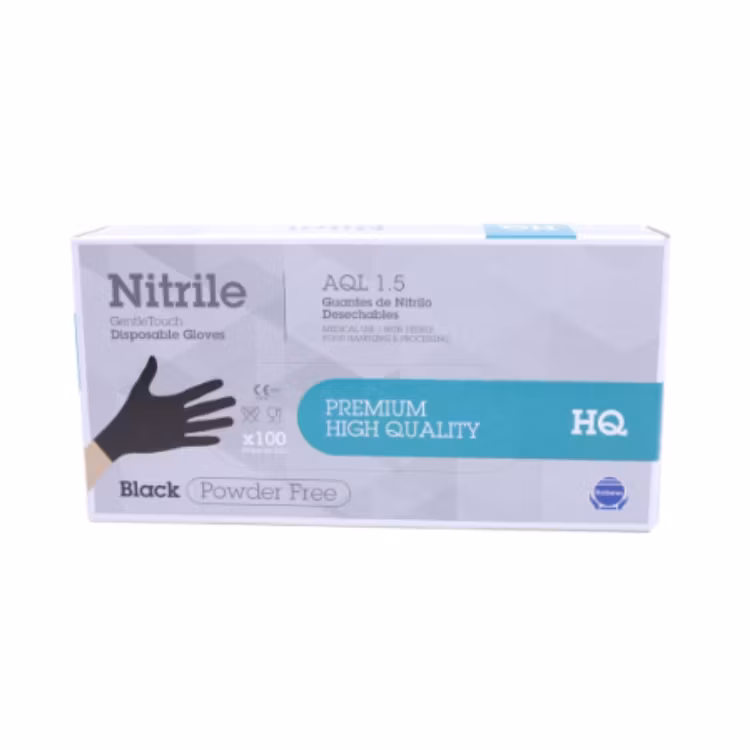 Handske 100pc Gentle Touch Black str 7-11   4-pack (400 st)