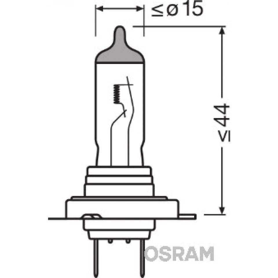 H7, Glödlampa 12V, 60/55 W, Osram, Night Breaker Laser, Fjärrstrålkastare