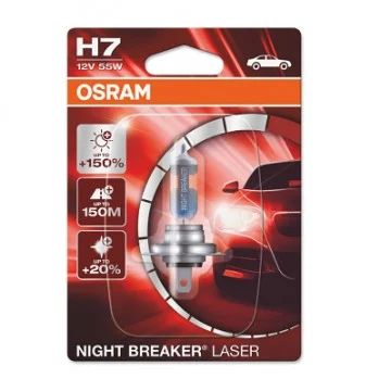 H7, Glödlampa 12V, 60/55 W, Osram, Night Breaker Laser, Fjärrstrålkastare