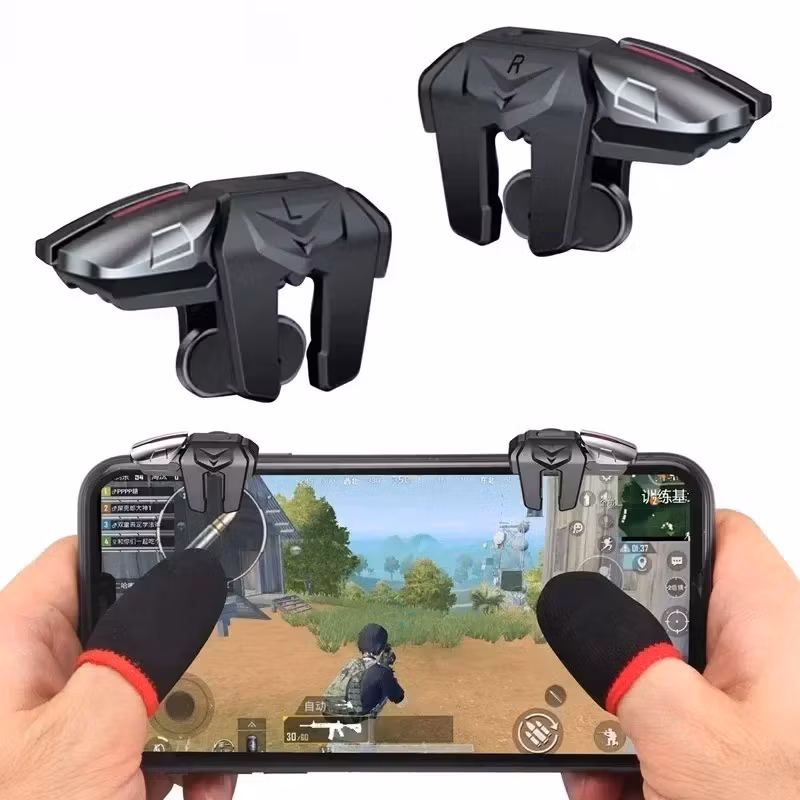Sex fingrar mobiltelefonspelutlösare för PUBGmed Fingertoppshandskar