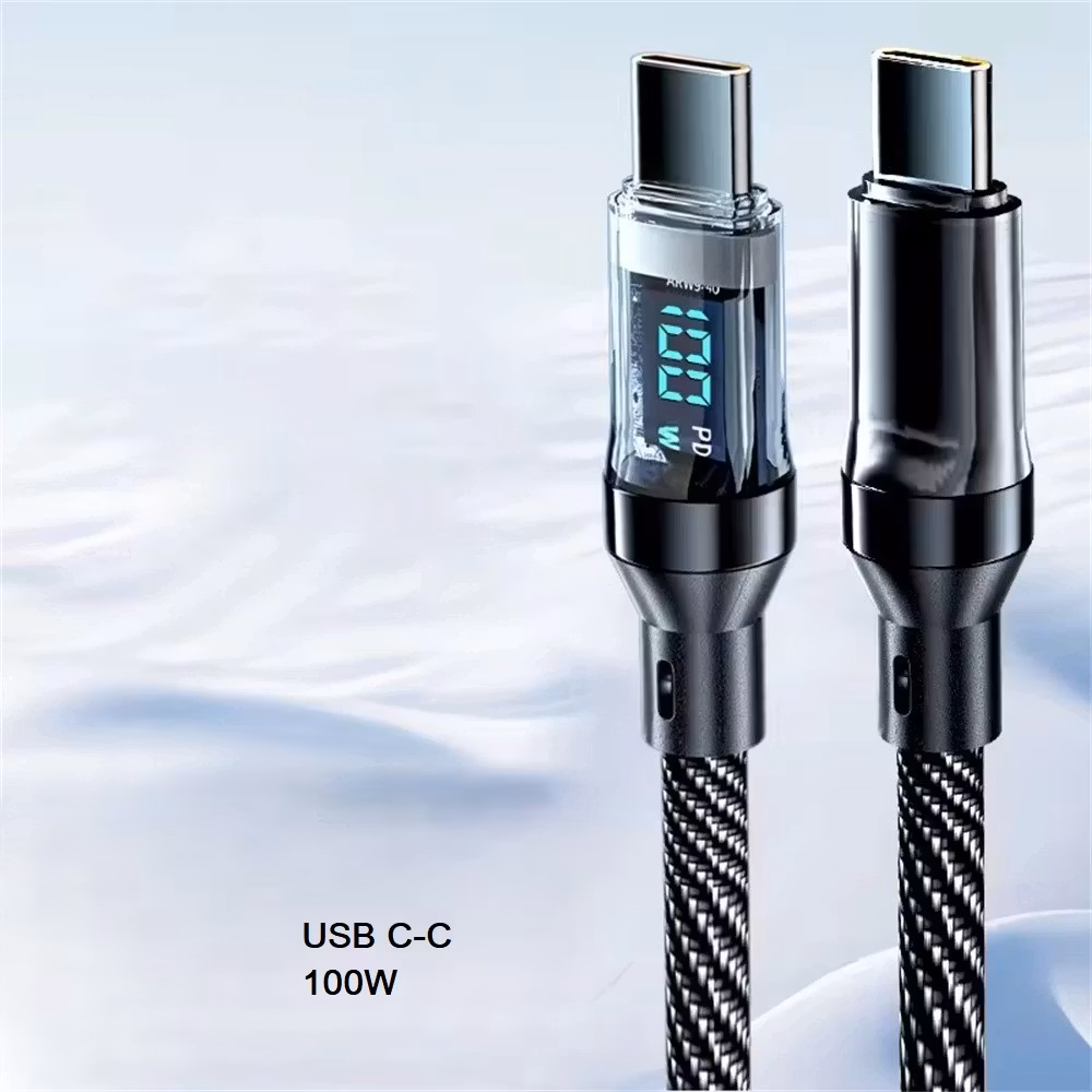 Typ C-kabel Telefon Supersnabb Laddningskabel Med LED-skärm För iPhone 16 15