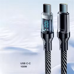 Typ C-kabel Telefon Supersnabb Laddningskabel Med LED-skärm För iPhone 16 15