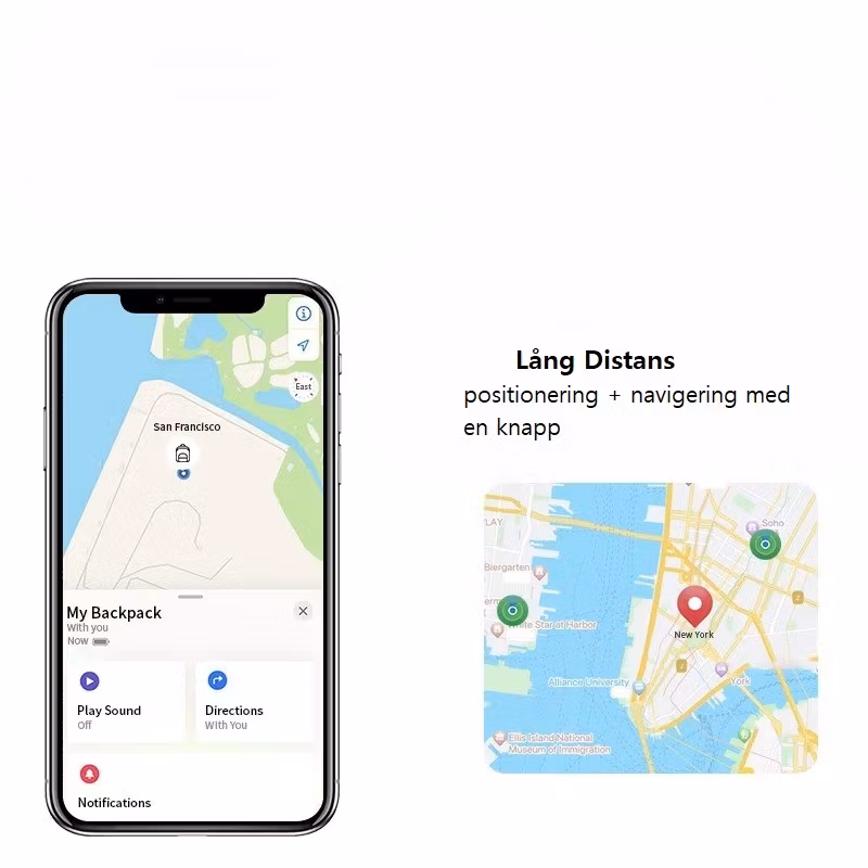Airtag Bluetooth GPS-spårare IPX 5 Vattentät