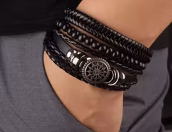 Flätade Läderarmband för Män 4st