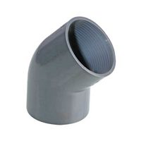 PVC-U Vinkel 45º Ø50 mm lim X (R40) 1½" (1,5 tum) invändig gänga
