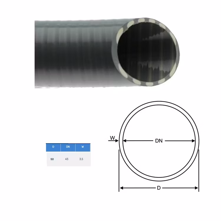 PVC Flexslang metervara Ø50 mm för limning