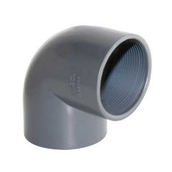 PVC-U Vinkel 90º  (R40 x R40) 1½"x1½" (1,5 tum x 1,5 tum) invändiga gängor