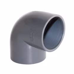 PVC-U Vinkel 90º R50xR50 (2 tum x 2 tum) invändiga gängor