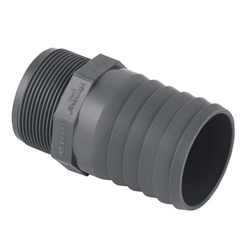PVC-U Slangadapter Ø40 mm ytterdiameter till 1¼” (1,25 tum/R32) utvändig gänga