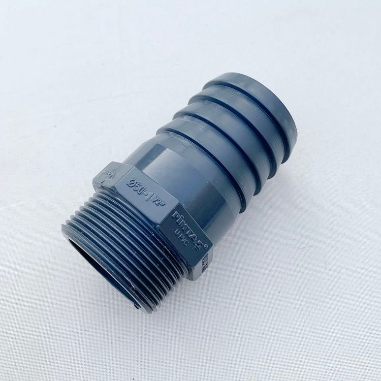 PVC-U Slangadapter Ø40 mm ytterdiameter till 1¼” (1,25 tum/R32) utvändig gänga