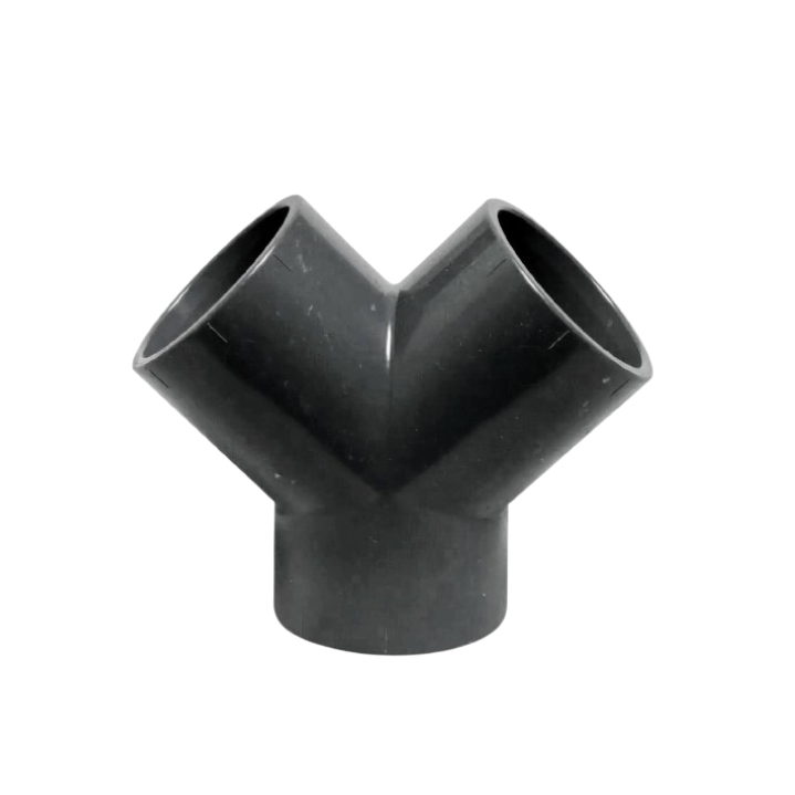 PVC-U Ø63 mm Grenrör Y-koppling limmas på alla sidor
