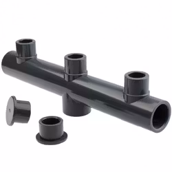PVC-U 50/63 Manifold 3+1 fördelare inkl. ändpluggar