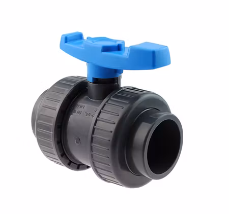 PVC-U Ø50 mm kulventil - limmas på båda sidor