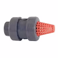 PVC-U Bottenventil / backventil med fjäder R25 (1 tum) invändig gänga